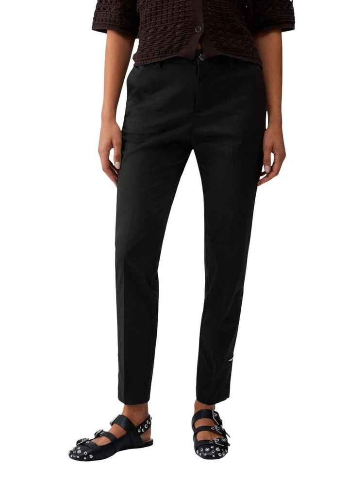 Black Cotton Chino Pants