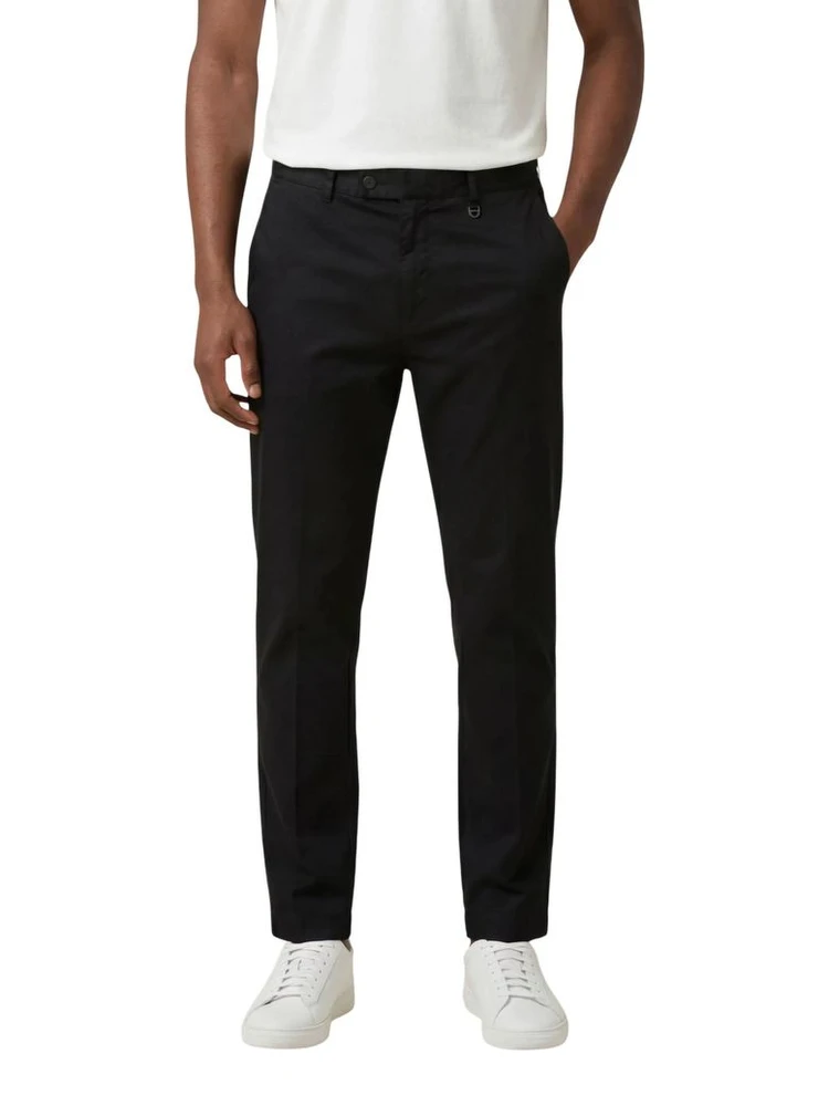 Black Cotton Casual Pants