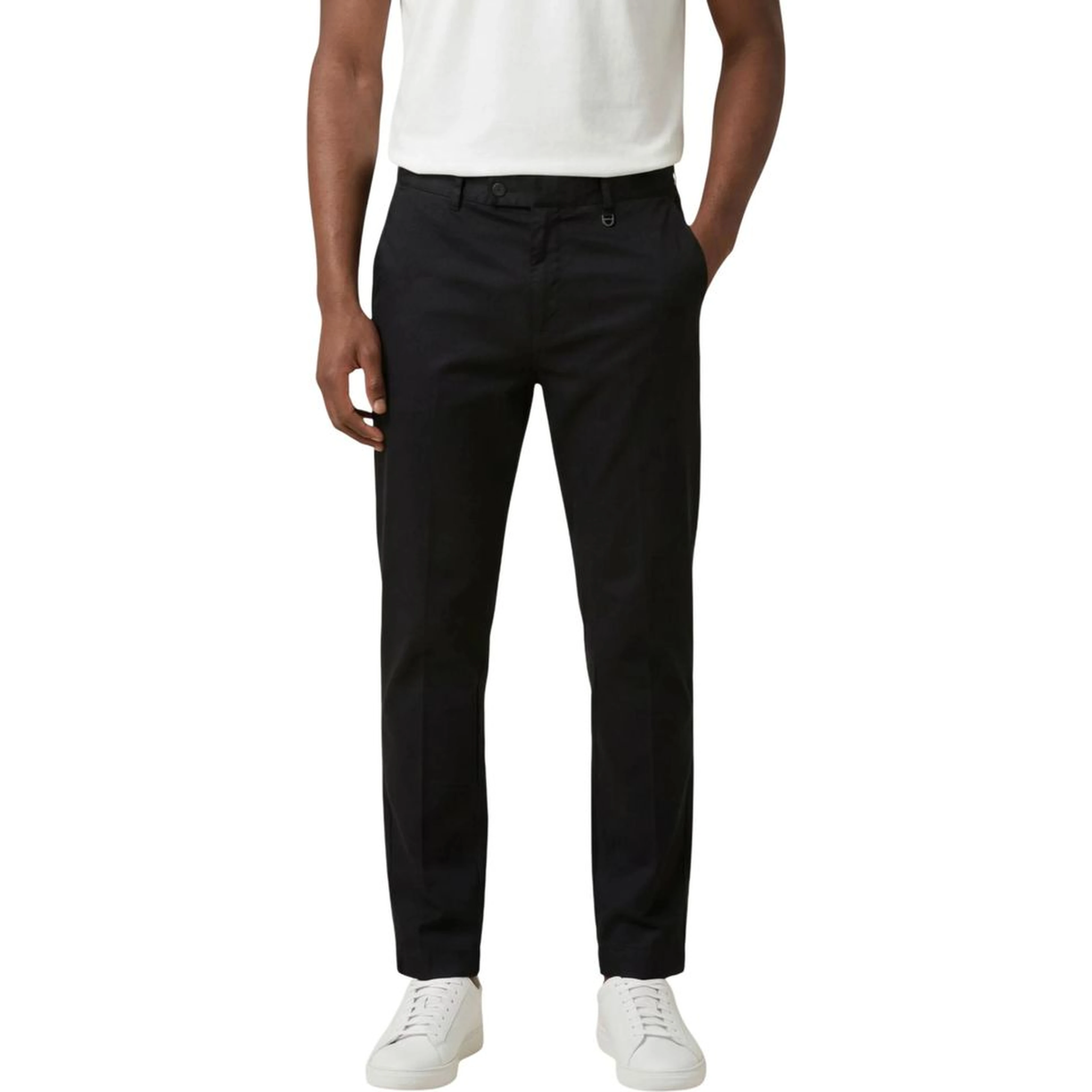 Black Cotton Casual Pants