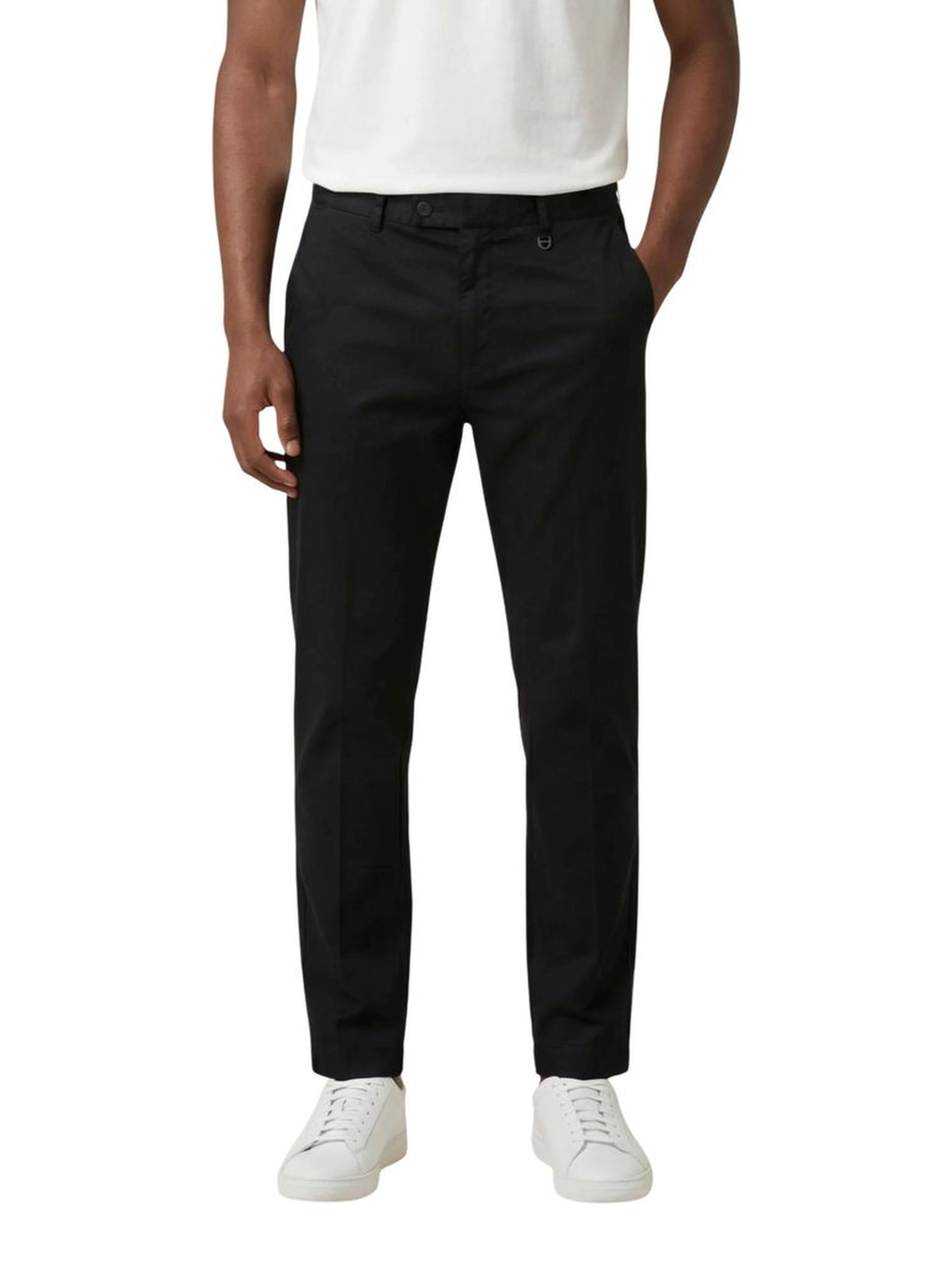Black Cotton Casual Pants