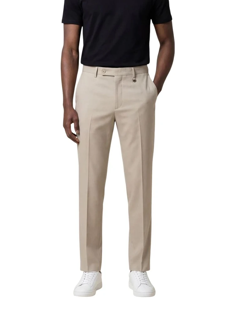 Beige Lyocell Dress Pants