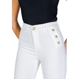 White Cotton Flared Jeans