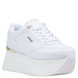 White Polyethylene Platform Sneakers