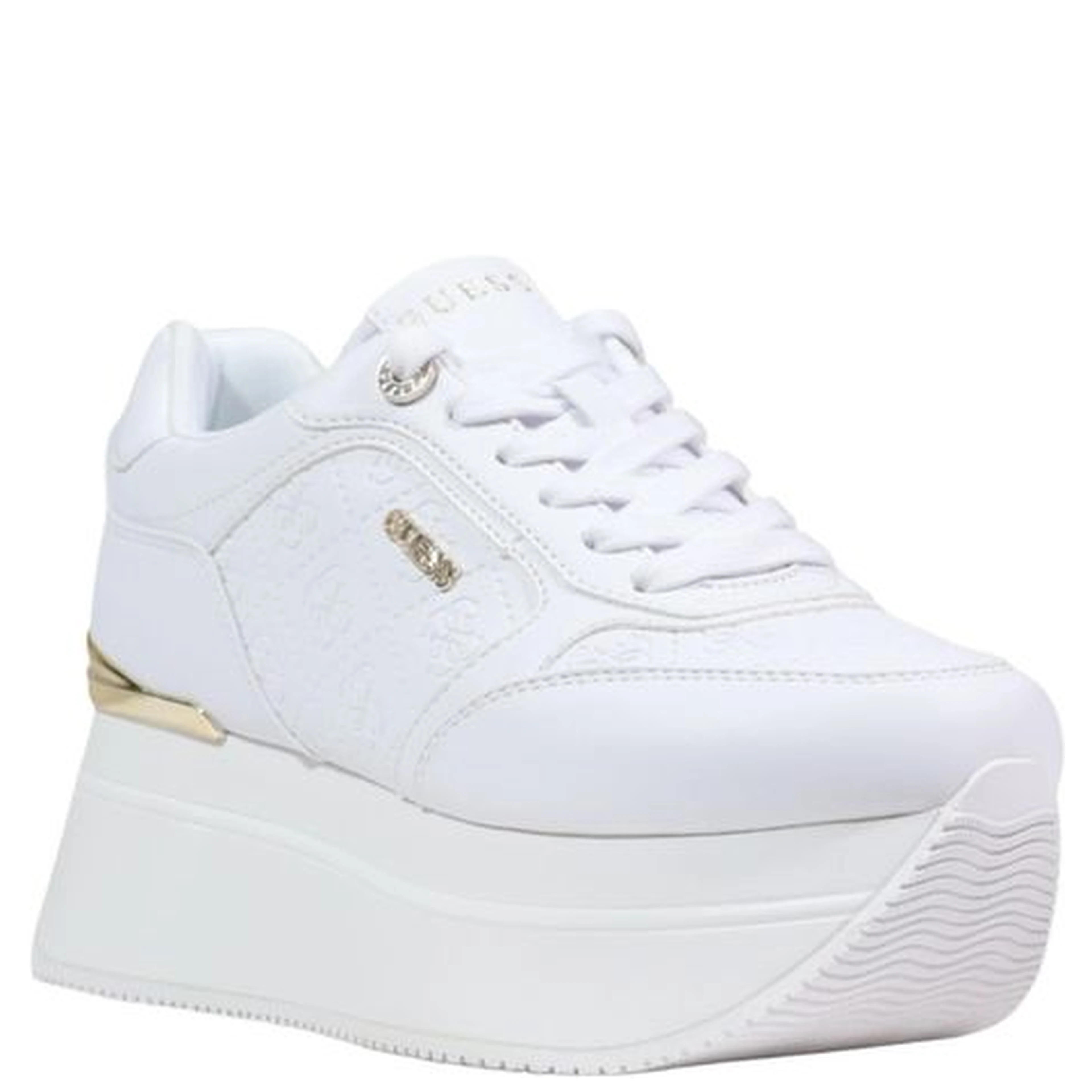 White Polyethylene Platform Sneakers