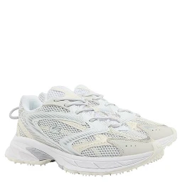 White Recycled Polyester Athletic Sneakers