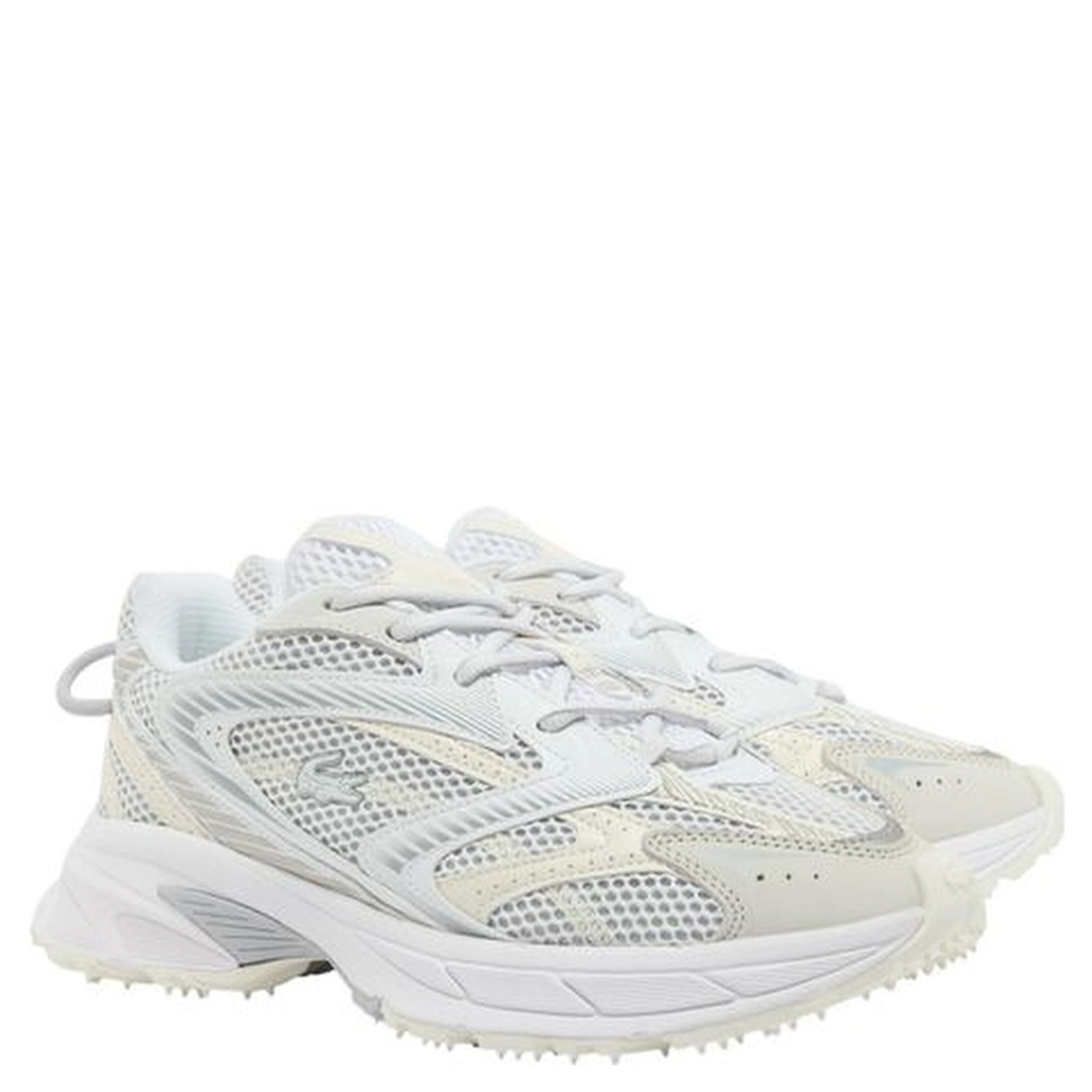 White Recycled Polyester Athletic Sneakers