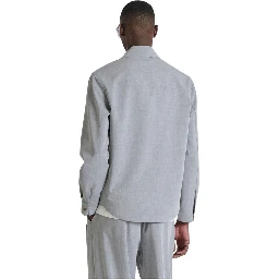 Gray Polyester Dress Shirt