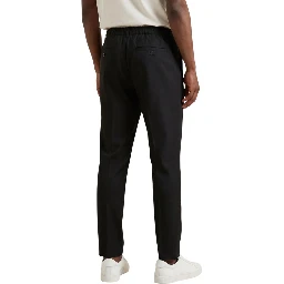 Black Cotton Casual Pants