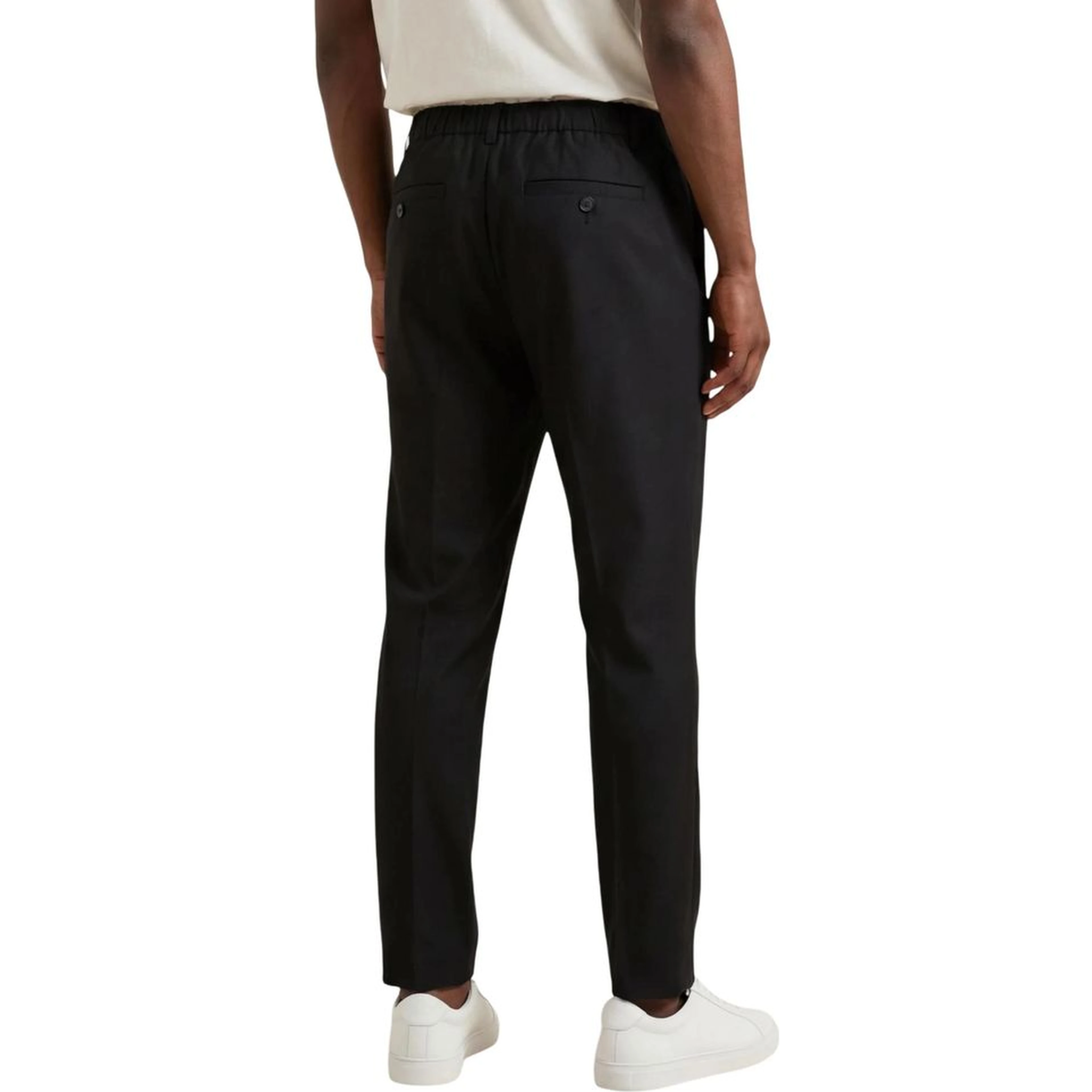 Black Cotton Casual Pants