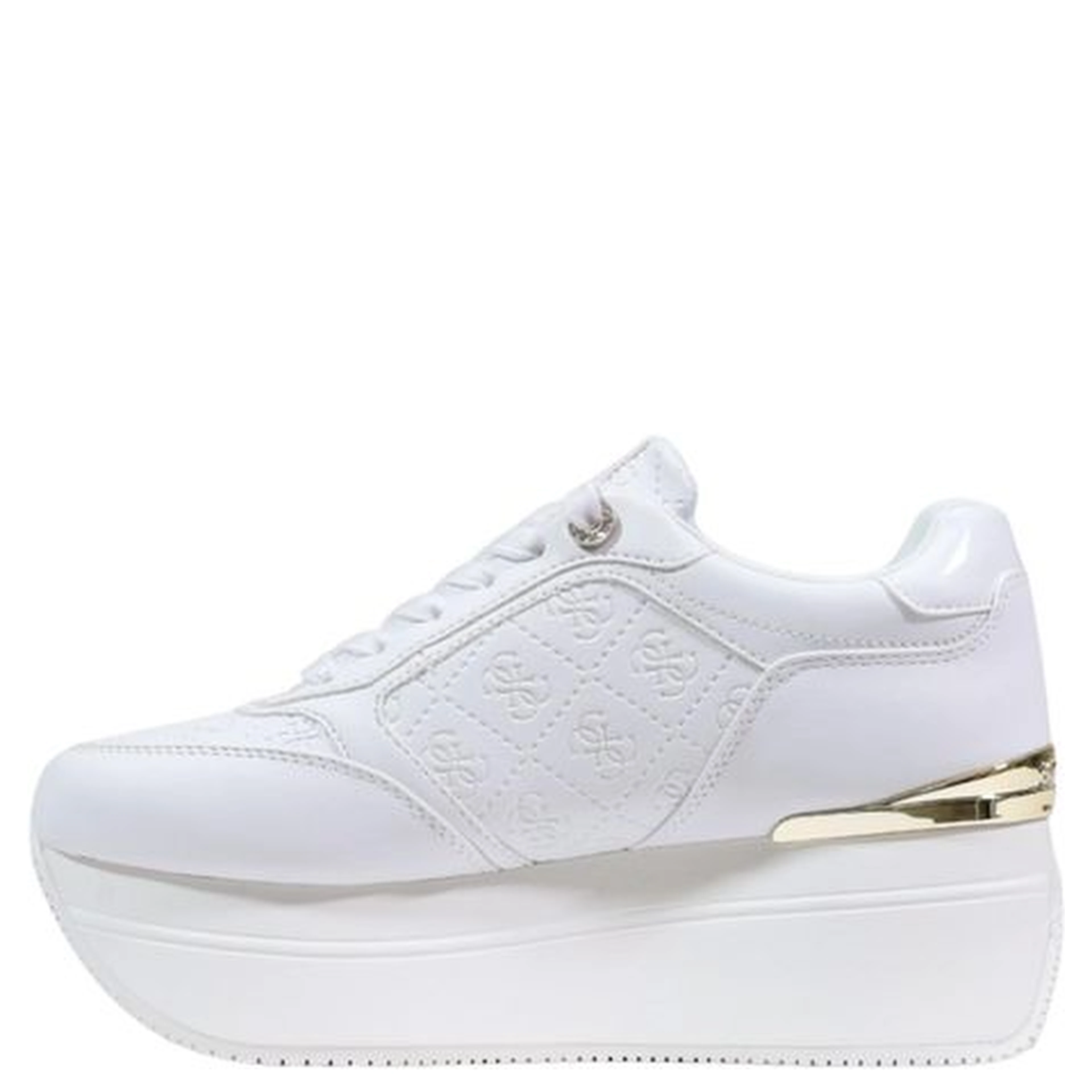 White Polyethylene Platform Sneakers