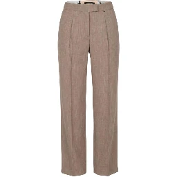 Beige Viscose Dress Pants