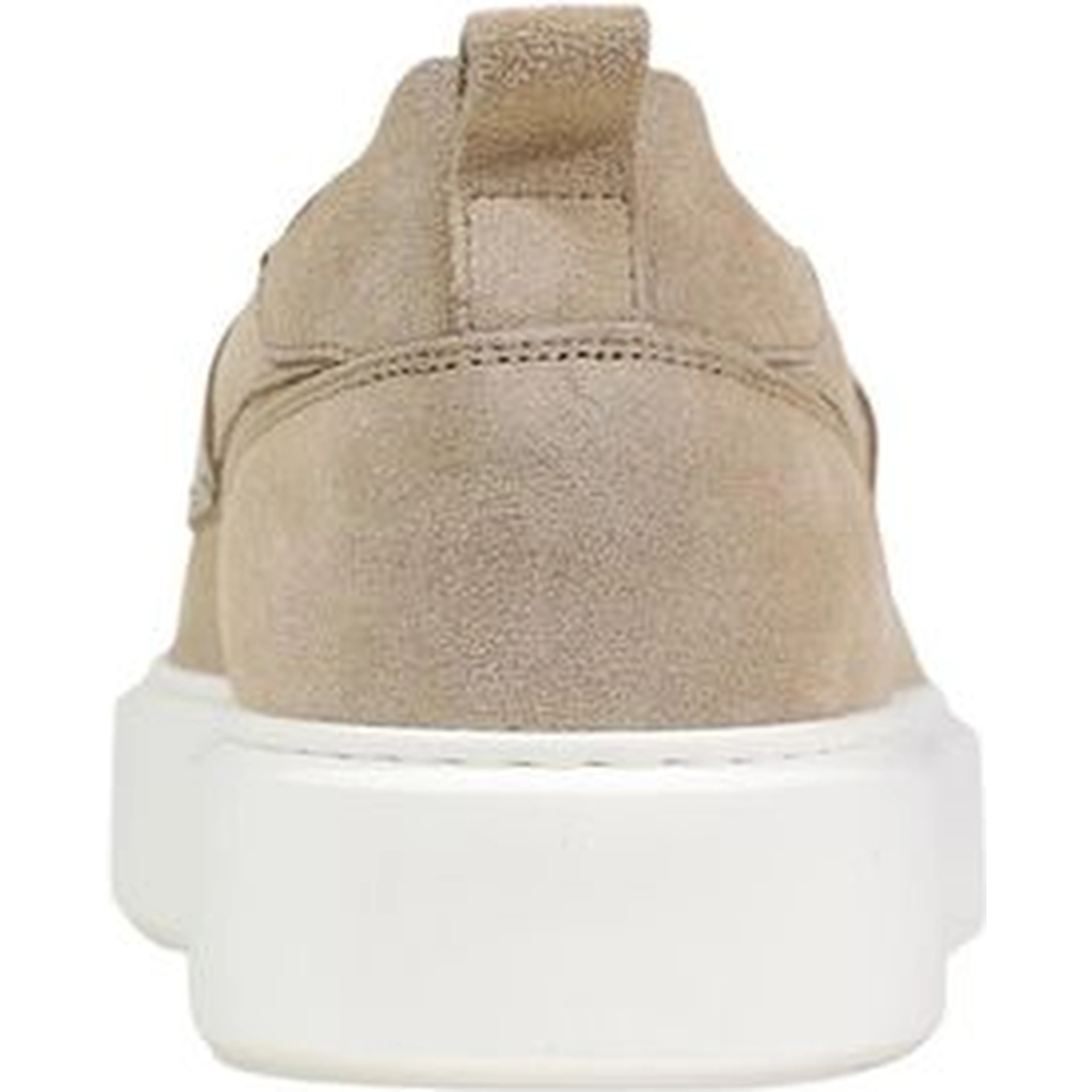 Beige Leather Slip-On Loafers