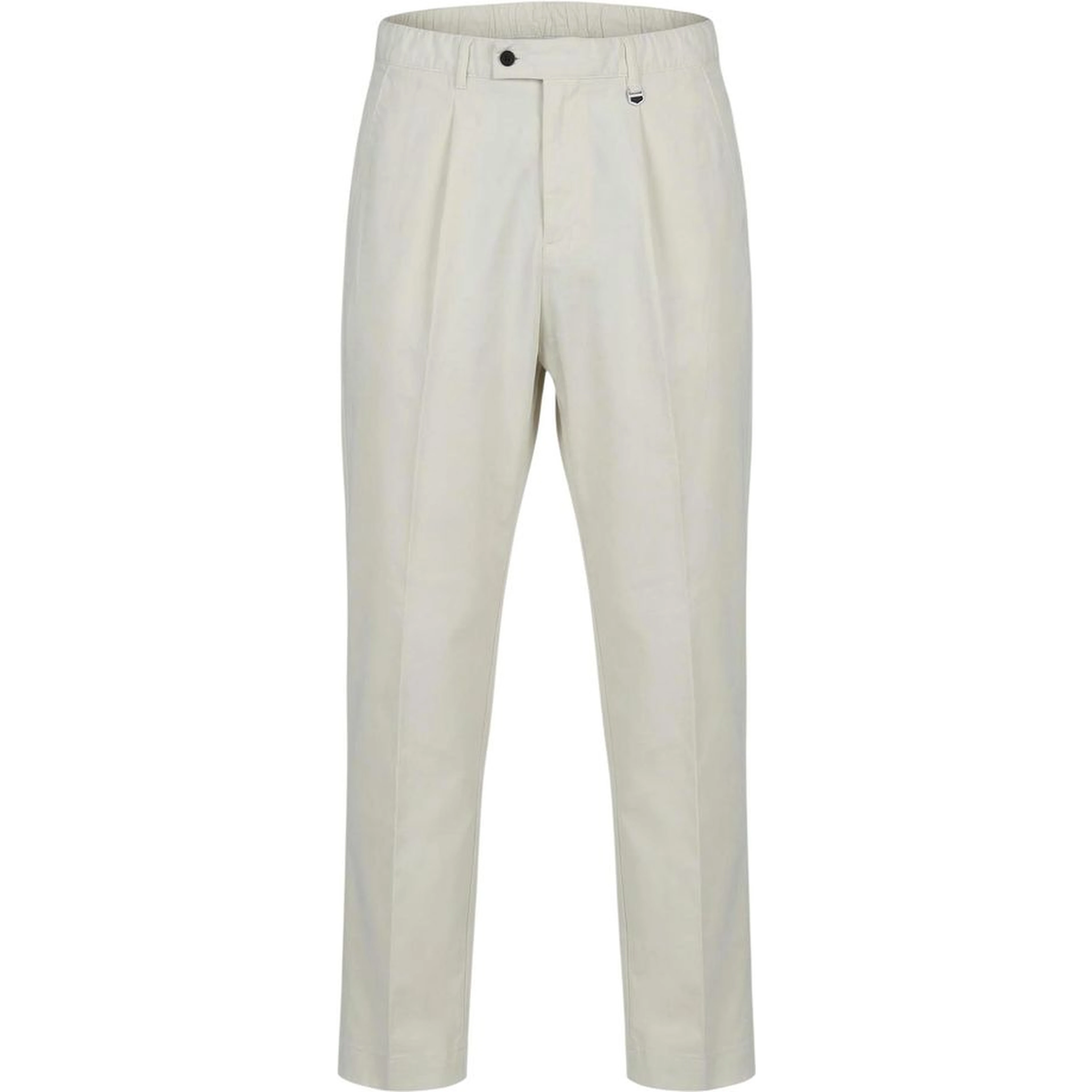 Beige Cotton Casual Pants