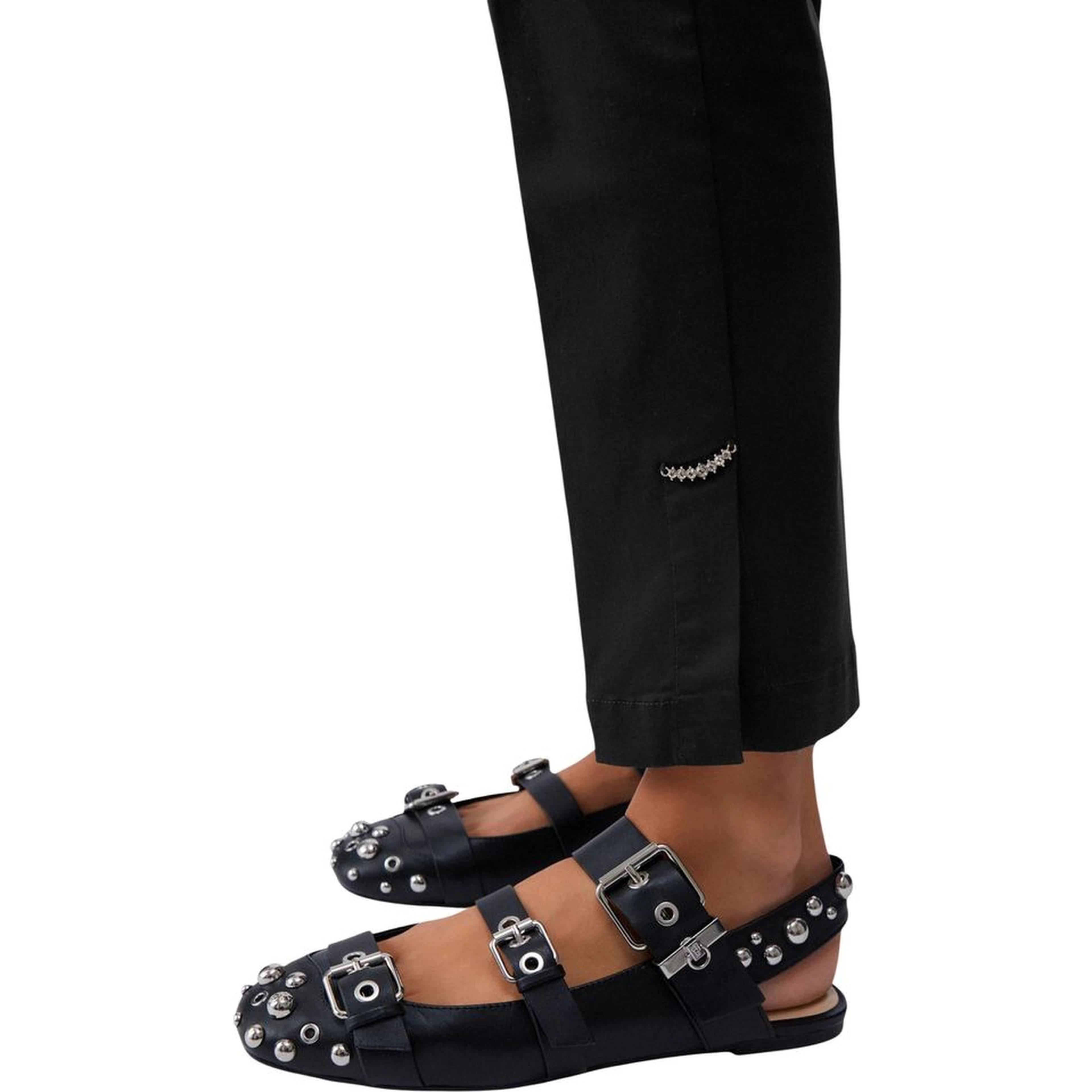 Black Cotton Chino Pants