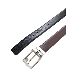 Bicolor Leather Regular Belt