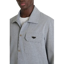 Gray Polyester Dress Shirt