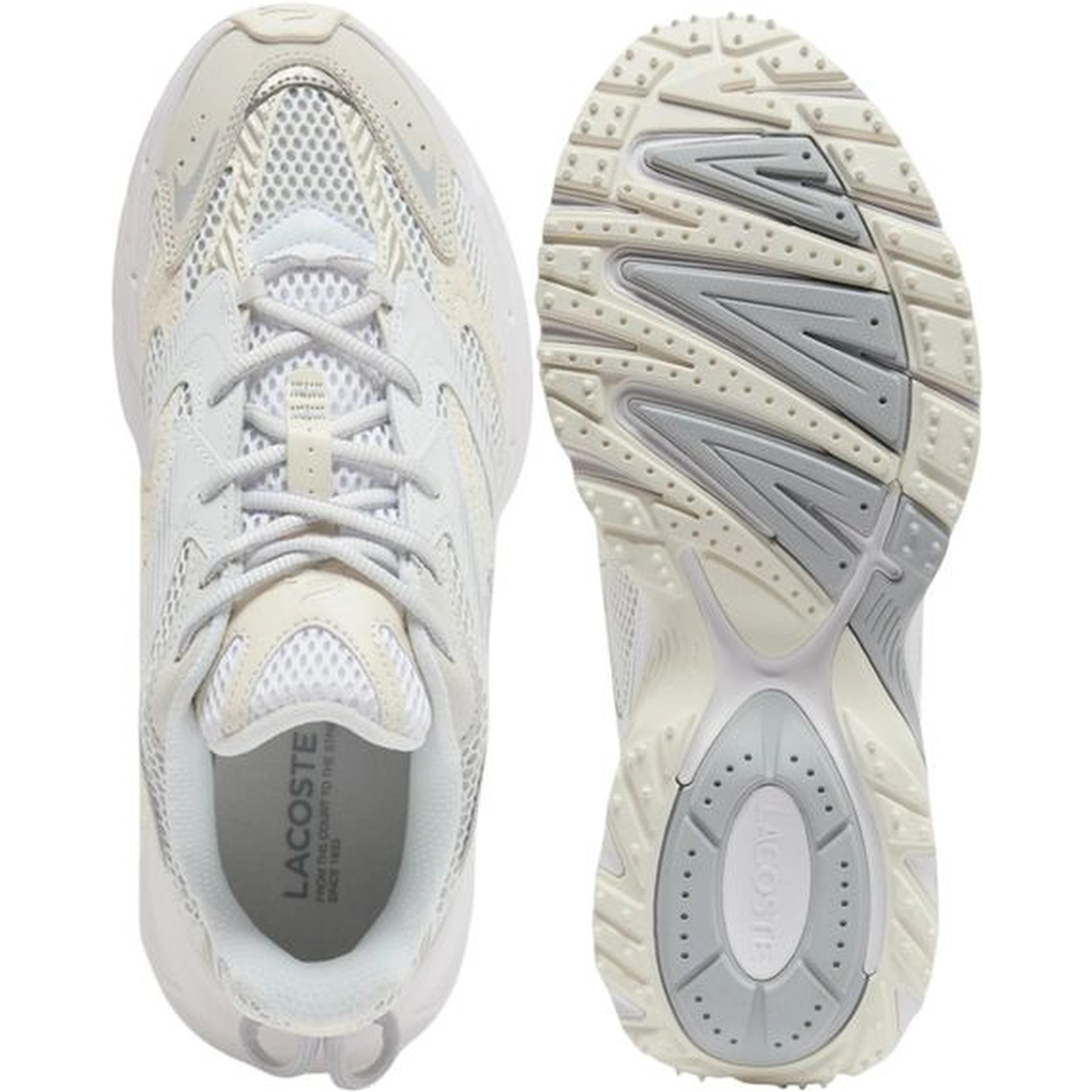 White Recycled Polyester Athletic Sneakers