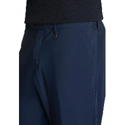 Blue Polyamide Dress Pants