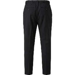 Black Cotton Casual Pants