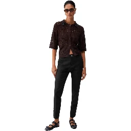Black Cotton Chino Pants