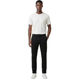 Black Cotton Casual Pants