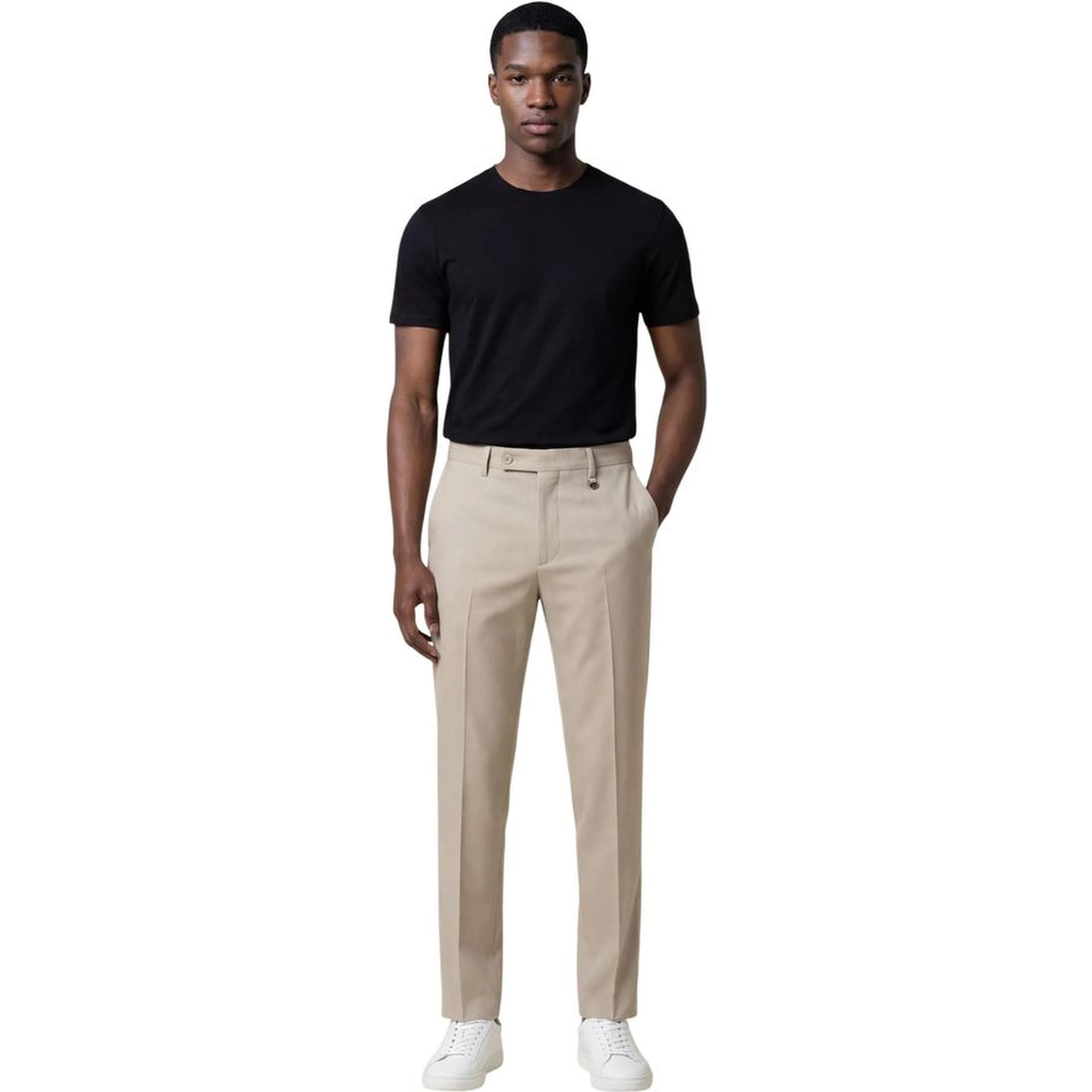 Beige Lyocell Dress Pants