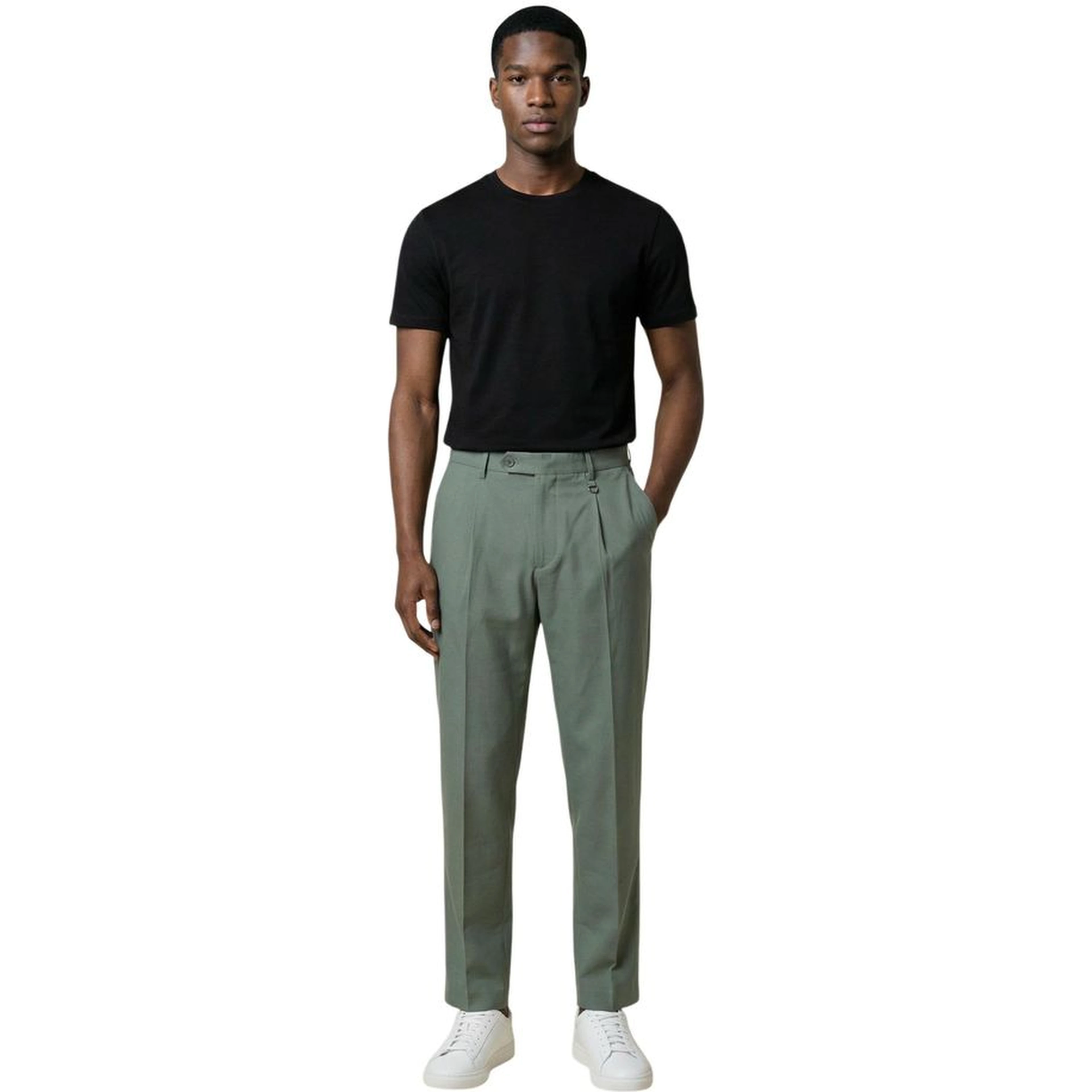 Green Lyocell Casual Pants