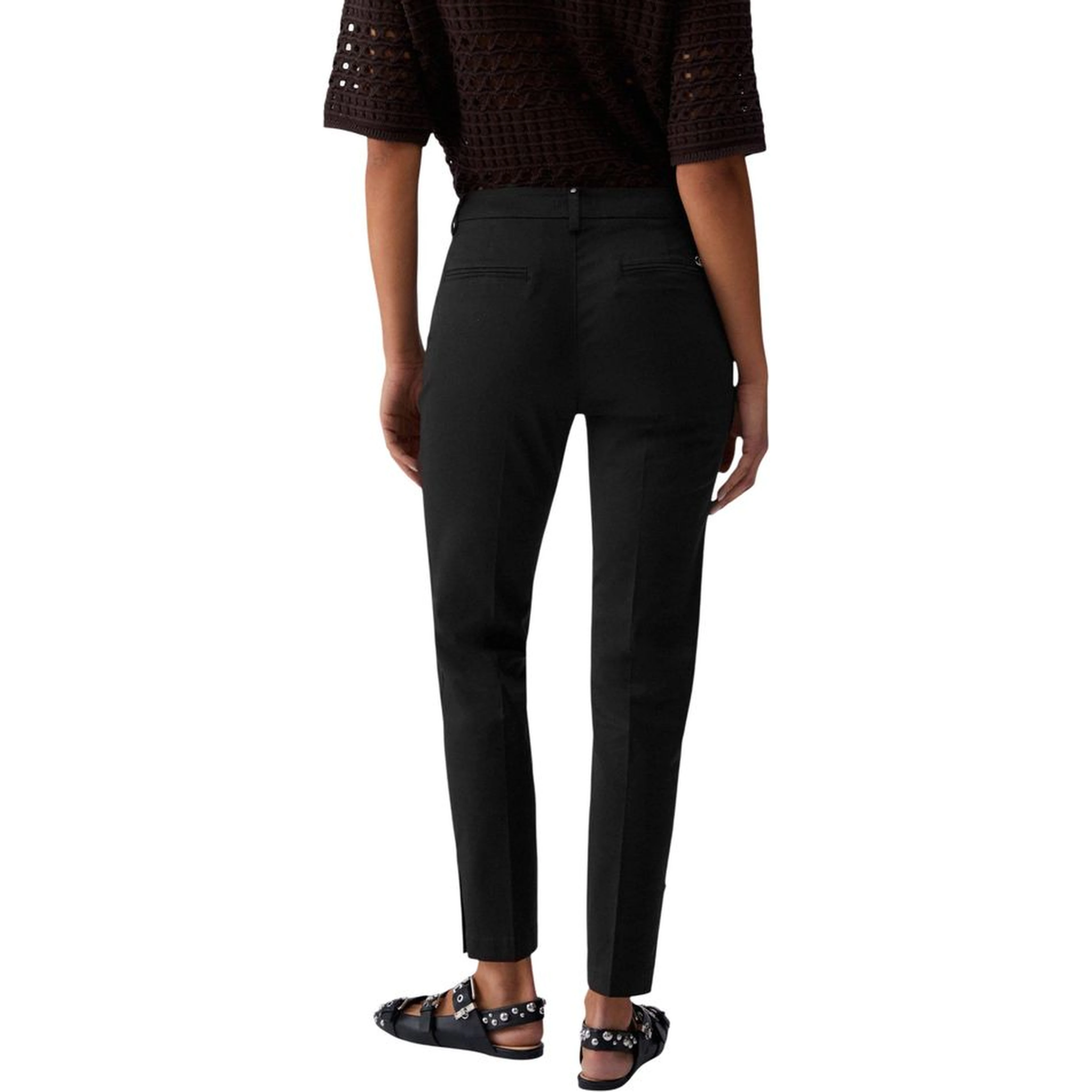 Black Cotton Chino Pants