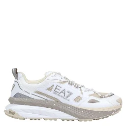 White Polyester Athletic Sneakers