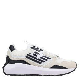 Black And White Polyethylene Athletic Sneakers