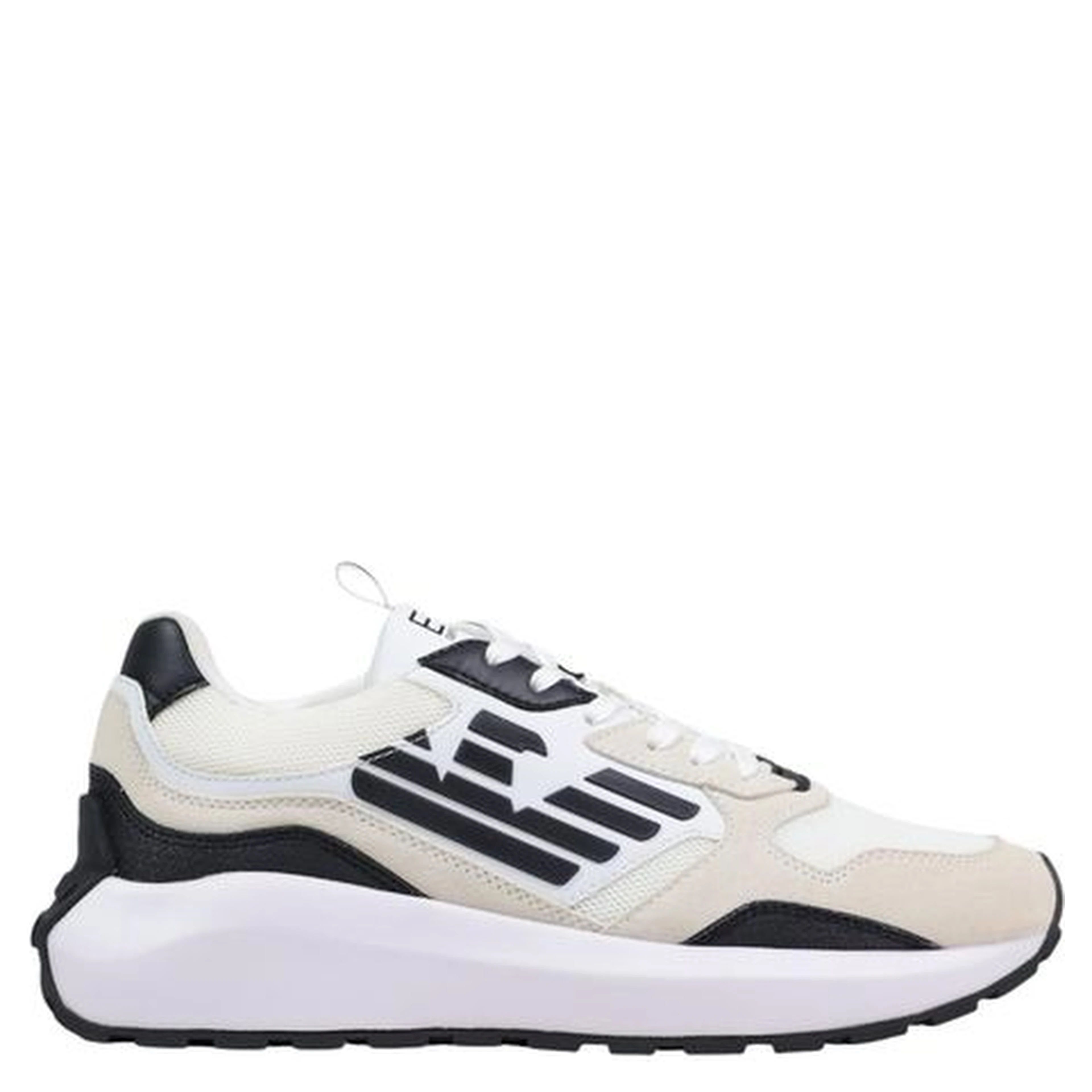 Black And White Polyethylene Athletic Sneakers