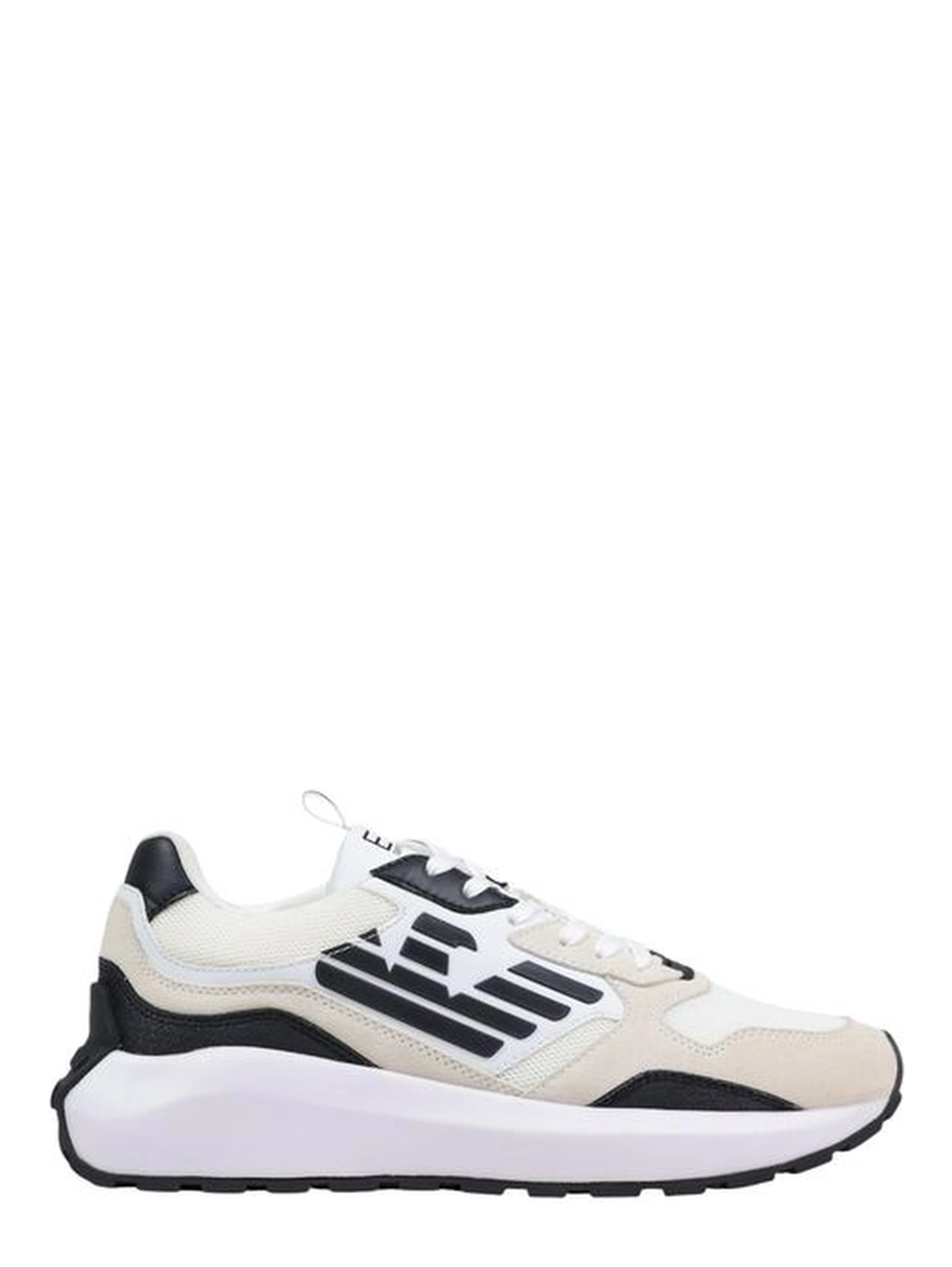 Black And White Polyethylene Athletic Sneakers