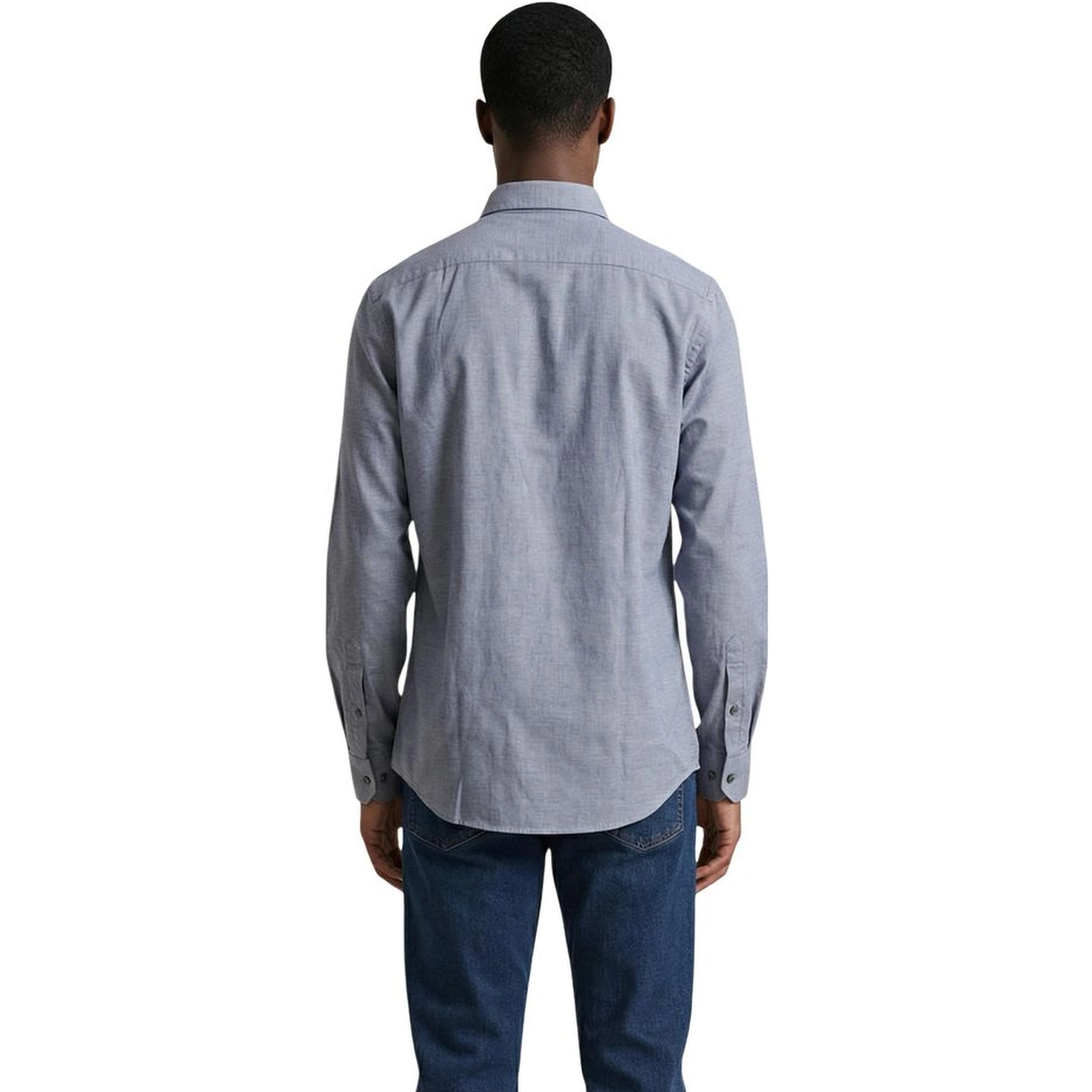 Blue Polyester Dress Shirt