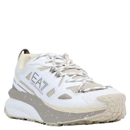 White Polyester Athletic Sneakers