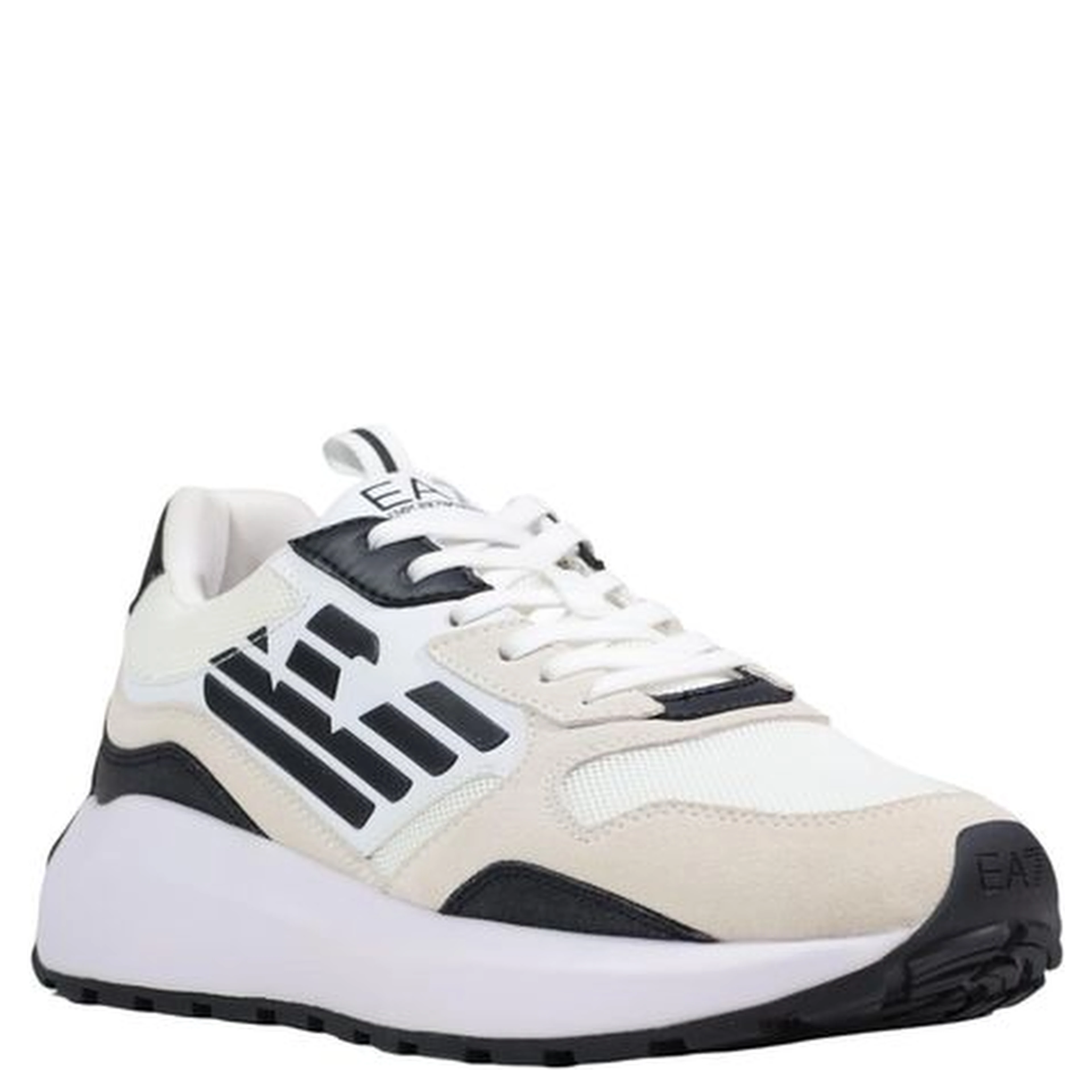 Black And White Polyethylene Athletic Sneakers