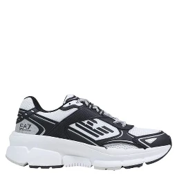 Black And White Polyester Athletic Sneakers
