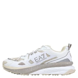 White Polyester Athletic Sneakers