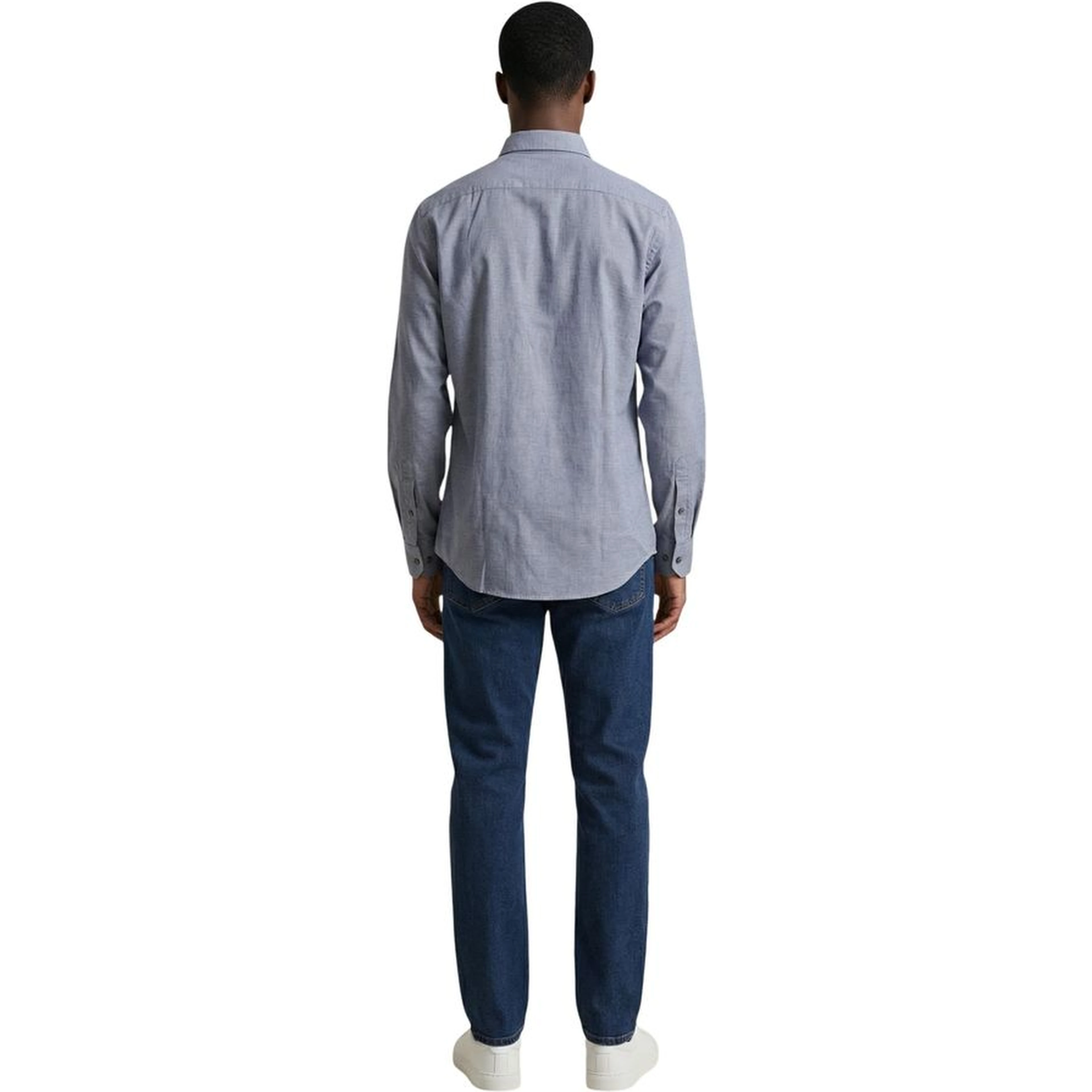 Blue Polyester Dress Shirt