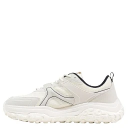 White Polyester Athletic Sneakers