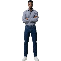 Blue Polyester Dress Shirt