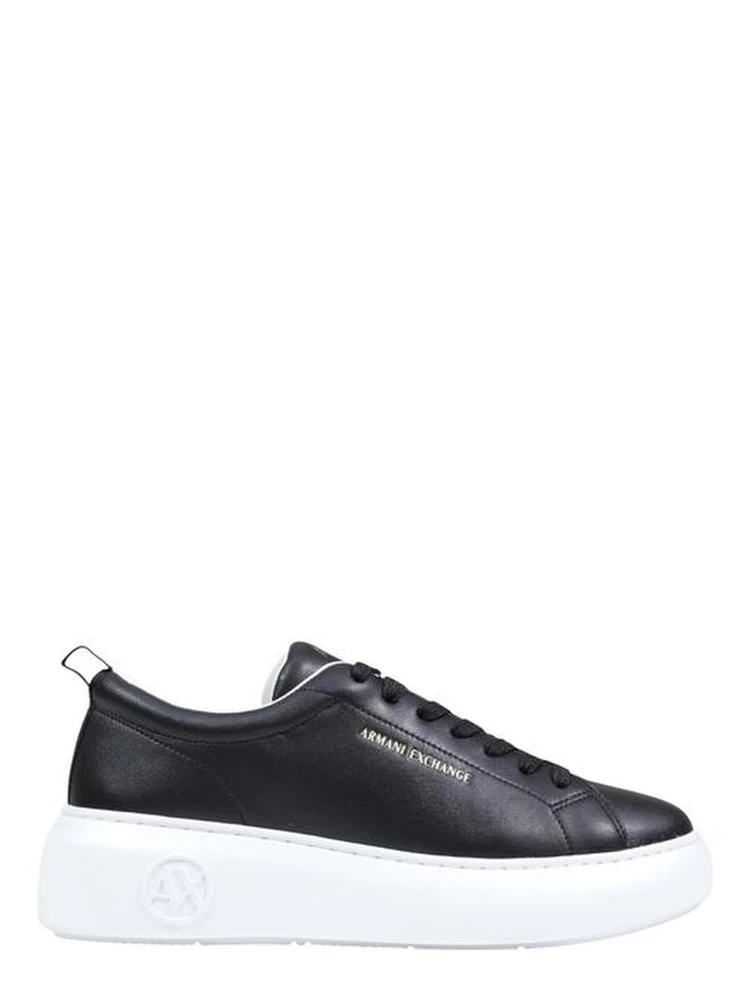 Black Leather Low Top Sneakers