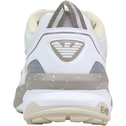 White Polyester Athletic Sneakers