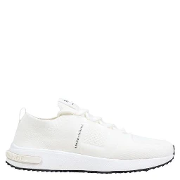 White Polyester Athletic Sneakers