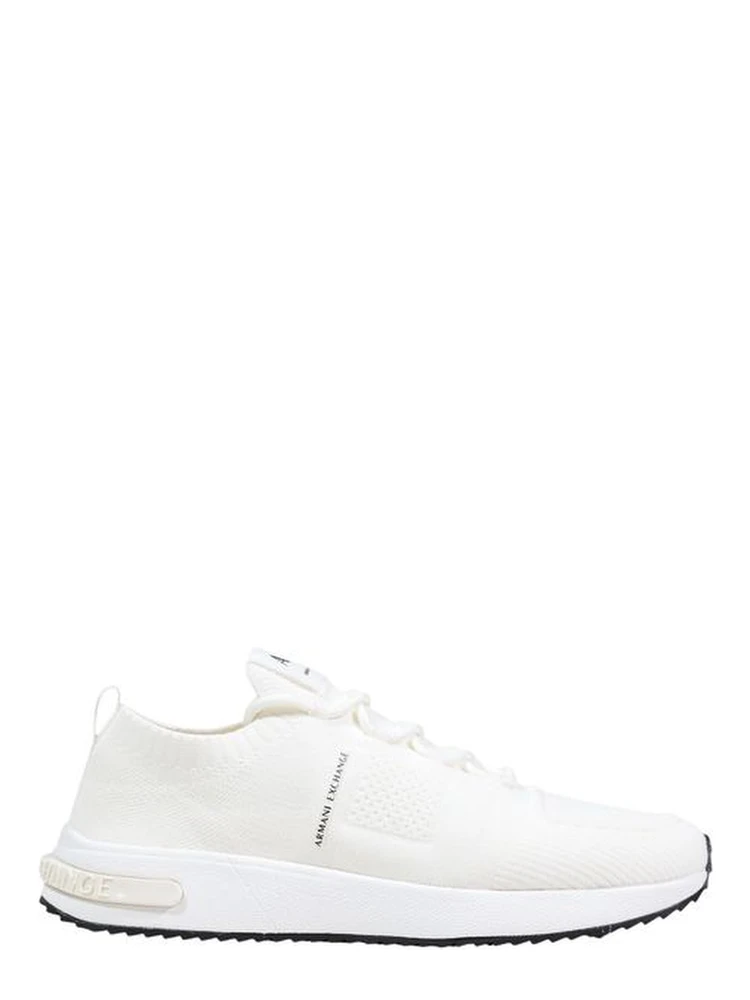 White Polyester Athletic Sneakers