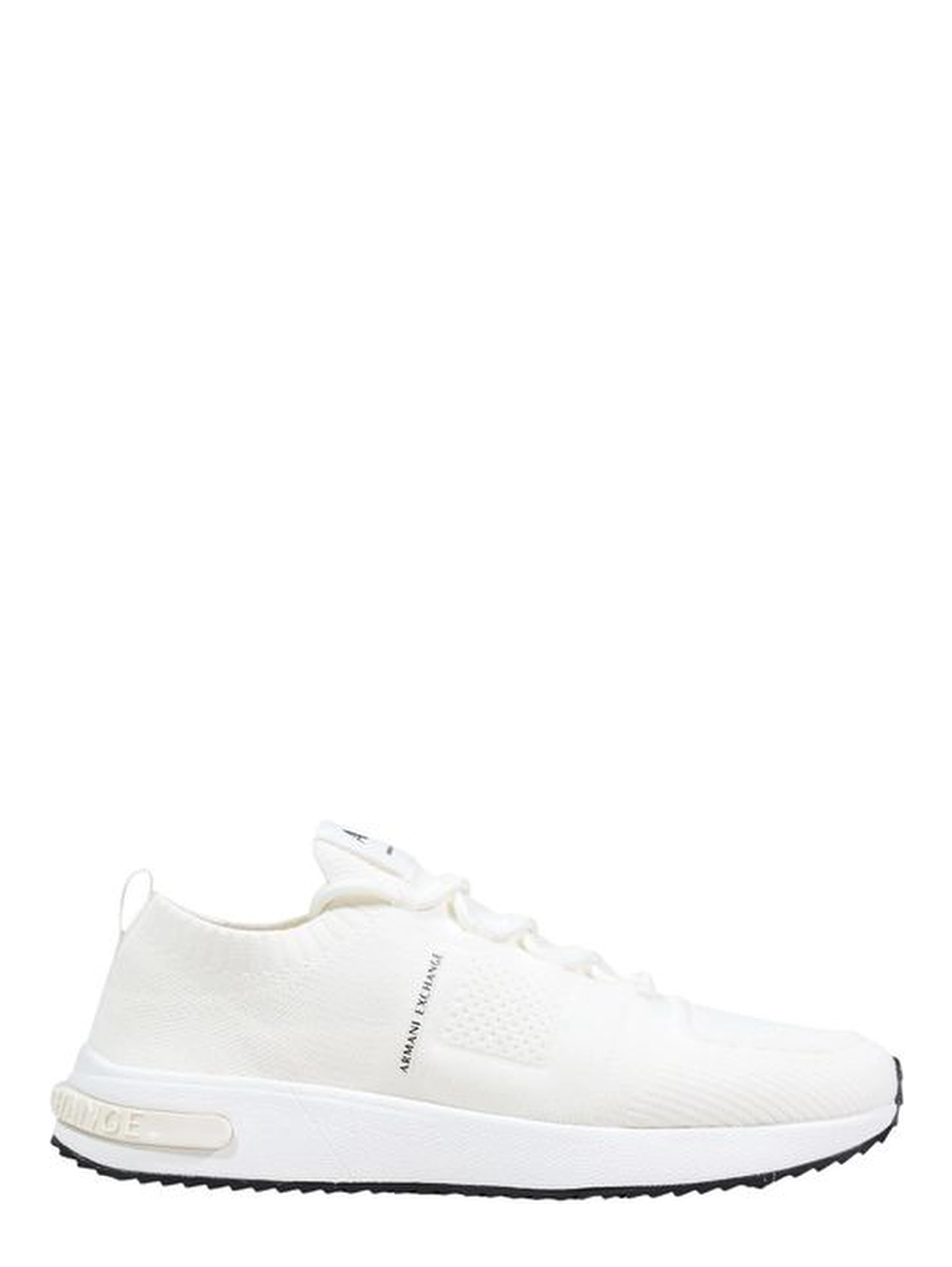 White Polyester Athletic Sneakers