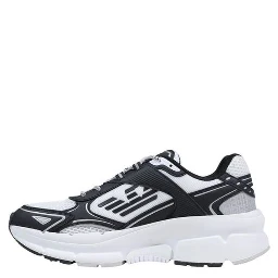Black And White Polyester Athletic Sneakers