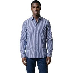 Bicolor Cotton Dress Shirt