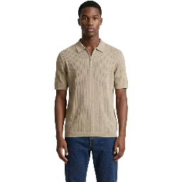 Beige Cotton Polo Shirt