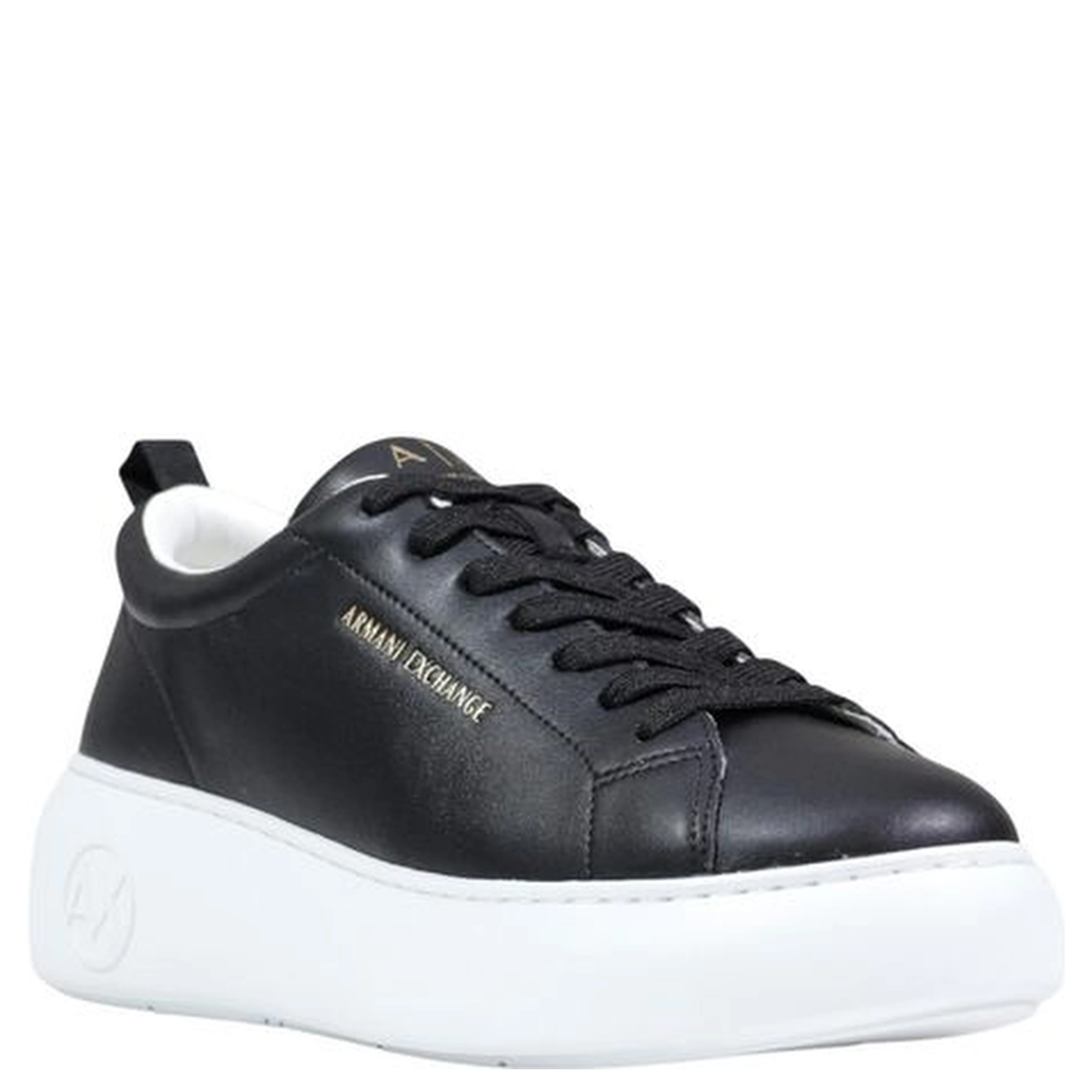 Black Leather Low Top Sneakers