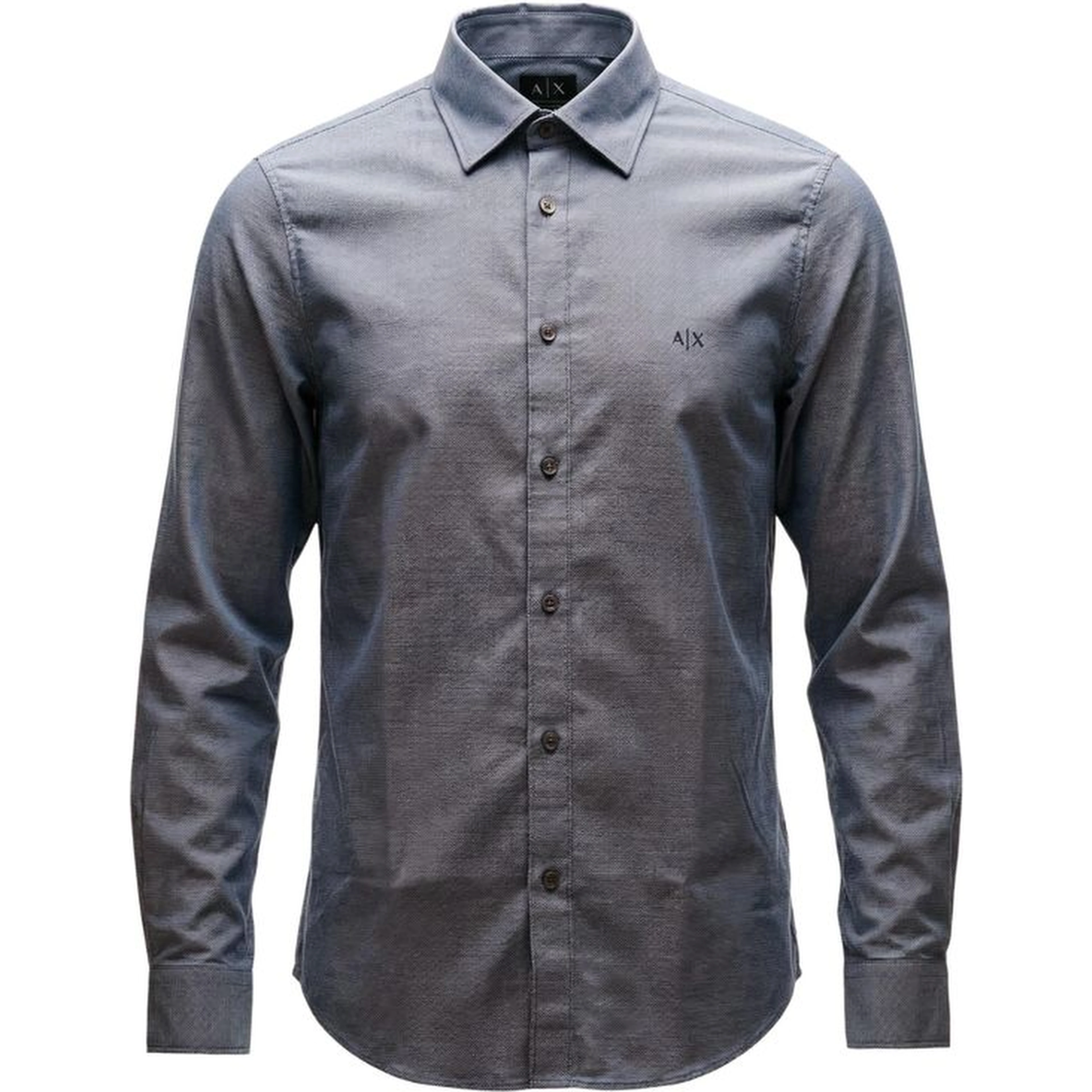 Blue Polyester Dress Shirt